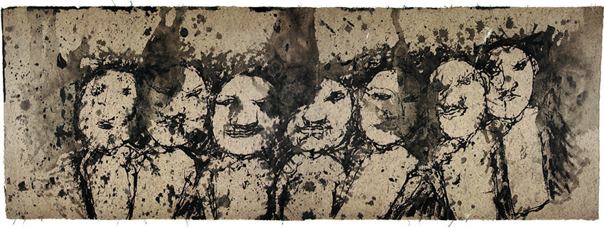 In Between 143     Ink on paper      80x220cm     2006