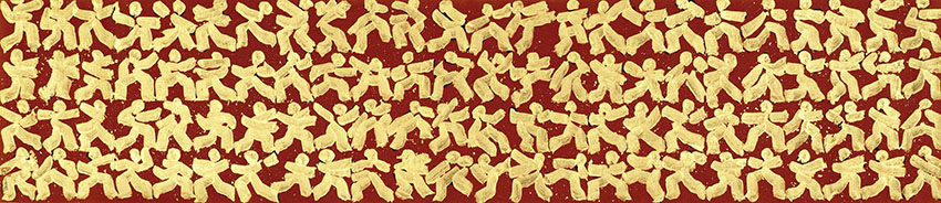 Taichi Gold     Ink and mineral color on paper     50x227cm     2005