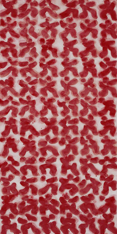 Taichi Red     Mineral color on paper     138x70cm     2007