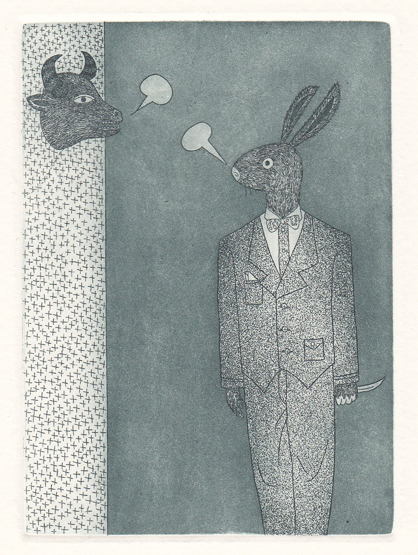 Gentle Killer     Etching     11x8cm     2009     Edition of 30