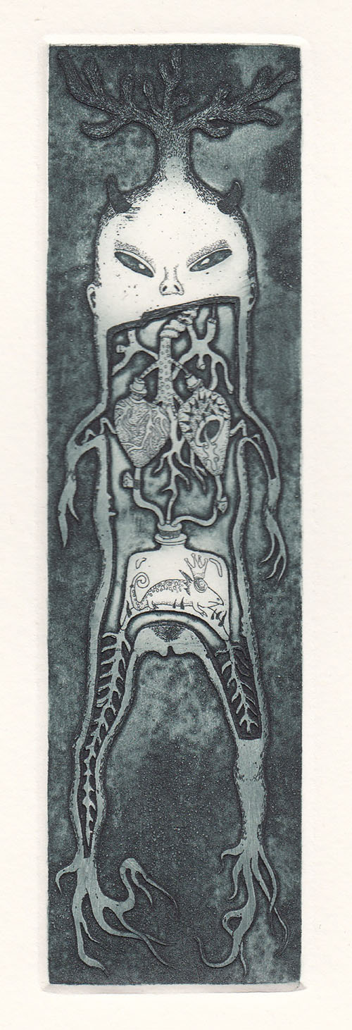 King of Ginseng     Etching     16x4.5cm     2009     Edition of 50