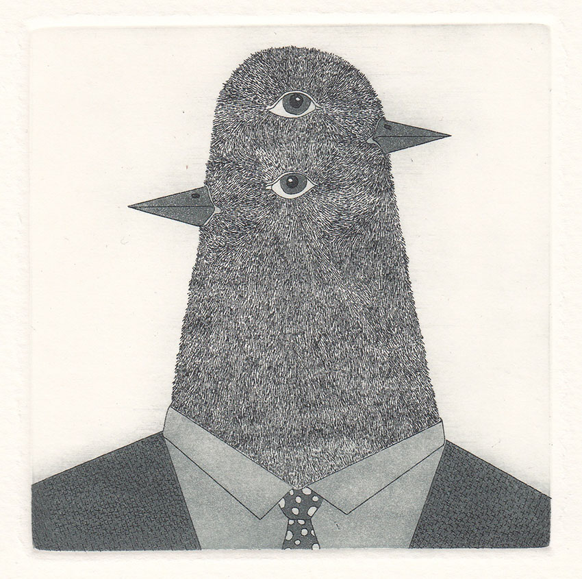 Mr. X     Etching     8x8.5cm     2011     Edition of 30