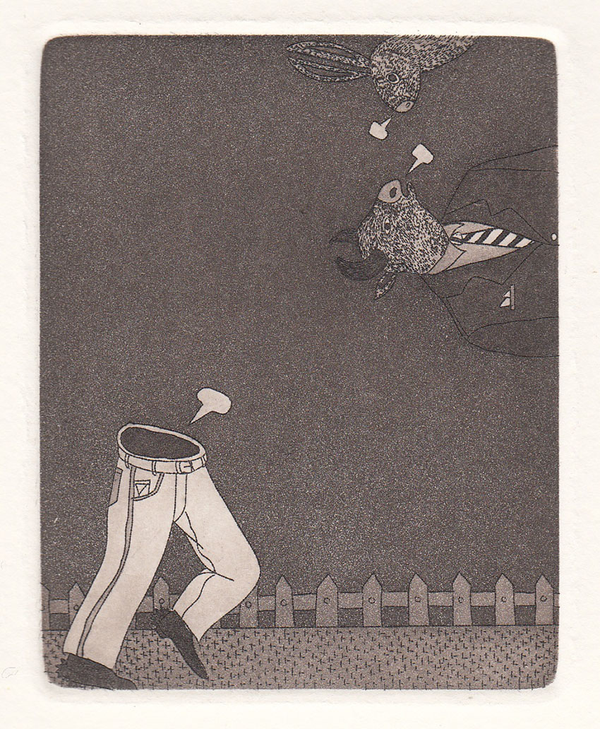 Blind Walk Way     Etching     9x7cm     2009     Edition of 30