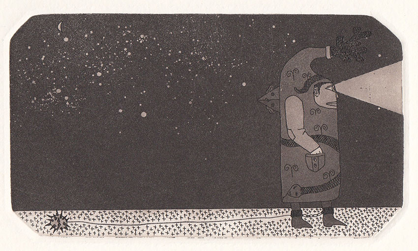 Running at Night     Etching     7x13cm     2011     Edition of 30