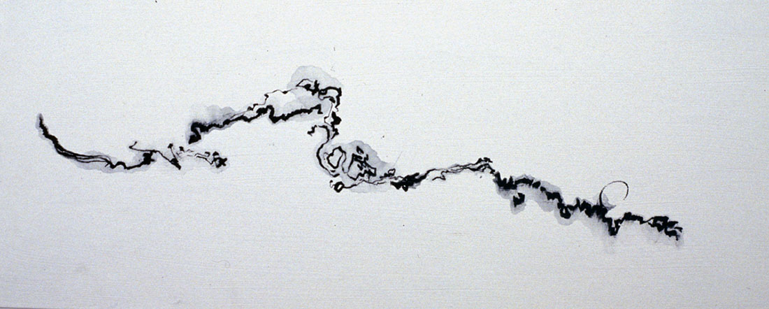 One-Line Landscape V     Broken pencil on paper     6.43x16.5in     2000