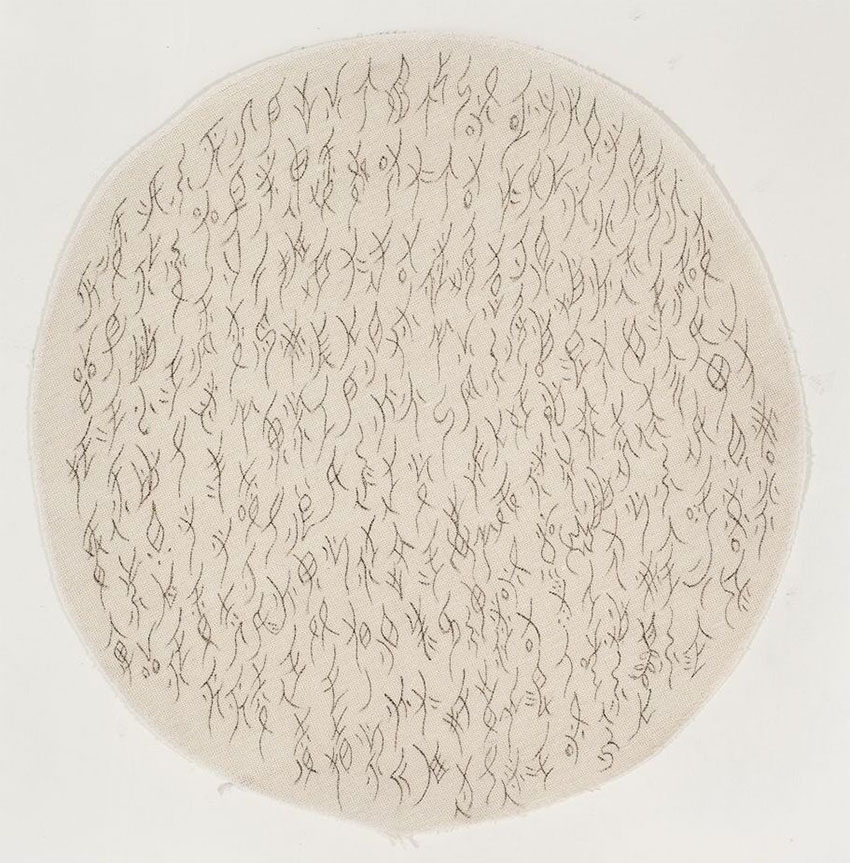 Woman Language of Ink Dot series     Steamer cloth     Diameter 36cm     2012