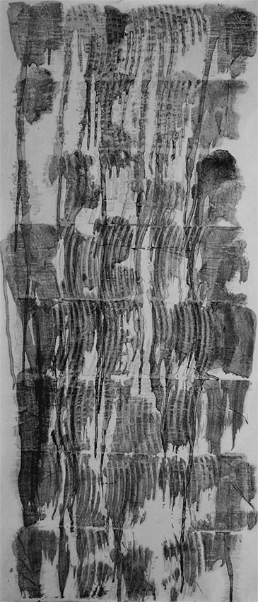 Language of Water     Ink and washboard prints on paper     120x60cm     2007